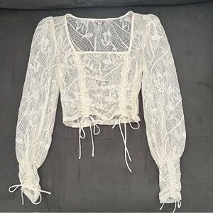 Cream white lace top